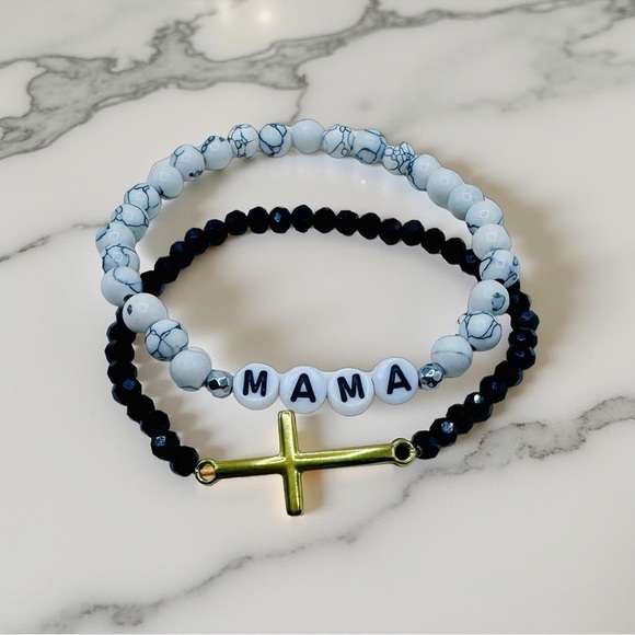 Stainless Steel Cross beaded w/ Mama Bracelet - Picture 6 of 6